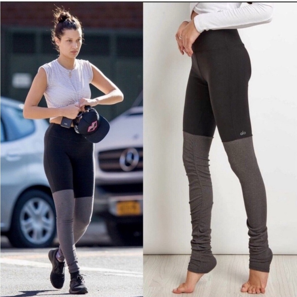 ALO Yoga Goddes Black and Gray Leggings